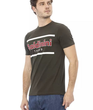Baldinini Trend Camiseta de algodón verde para hombre