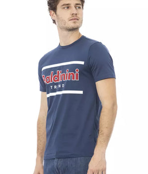 Baldinini Trend Camiseta de algodón azul para hombre