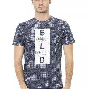 Baldinini Trend Chic Gray Cotton Tee with Bold Front Print