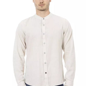 Baldinini Trend White Rayon Men Shirt