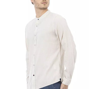 Baldinini Trend White Rayon Men Shirt