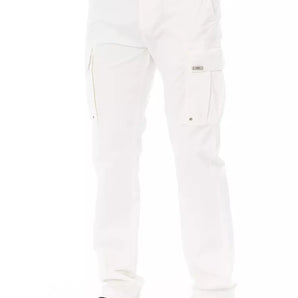 Baldinini Trend Chic White Cargo Trousers - Tailored Fit &amp; Stretch