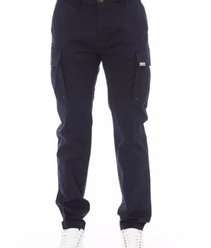Baldinini Trend Blue Cotton Men Cargo Trouser
