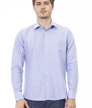 Baldinini Trend Light Blue Cotton Men Shirt