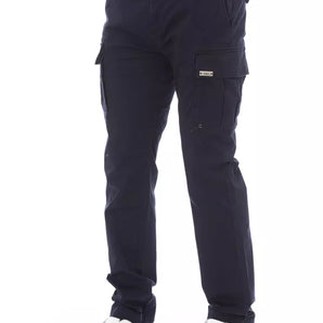 Baldinini Trend Blue Cotton Men Cargo Trouser