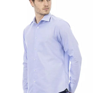 Baldinini Trend Light Blue Cotton Men Shirt