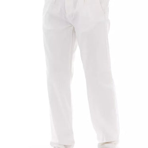 Baldinini Trend White Cotton Men Trouser