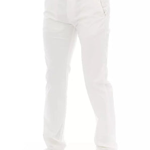 Baldinini Trend White Cotton Men Chino Trouser