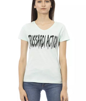 Trussardi Action Light Blue Cotton Women Top