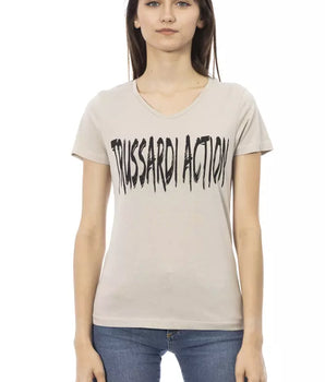Trussardi Action Beige Cotton Women T-Shirt