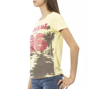 Trussardi Action Chic Jersey amarillo de manga corta con estampado