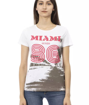 Trussardi Action White Cotton Women T-Shirt