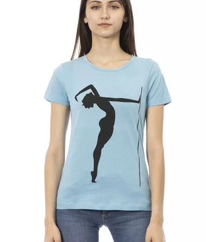 Camiseta Trussardi Action de algodón azul claro para mujer
