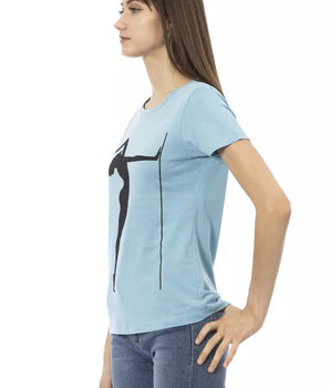 Camiseta Trussardi Action de algodón azul claro para mujer
