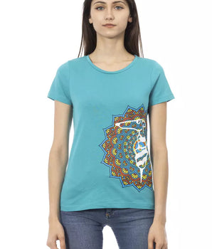 Top Trussardi Action de algodón azul claro para mujer