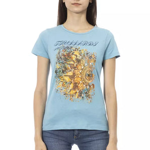 Trussardi Action Light Blue Cotton Women Top