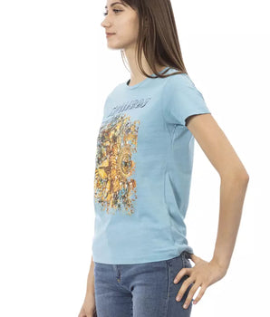 Camiseta Trussardi Action de algodón azul claro para mujer