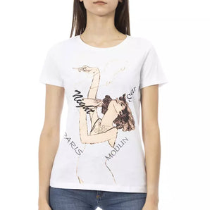 Camiseta Trussardi Action Elegant Blanca con Estampado Frontal Chic