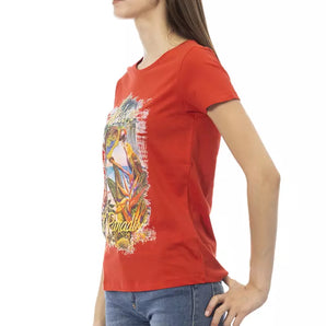 Trussardi Action Radiant Camiseta roja de manga corta con cuello redondo