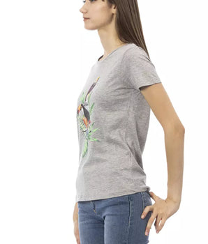 Trussardi Action Gray Cotton Women T-Shirt