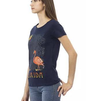 Camiseta Mujer Trussardi Action Algodón Azul