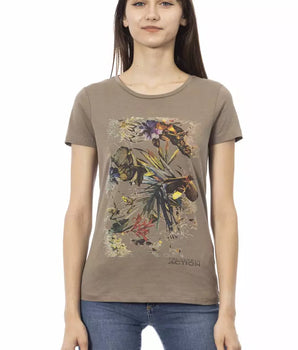 Camiseta Trussardi Action de algodón marrón para mujer