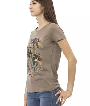 Camiseta Trussardi Action de algodón marrón para mujer