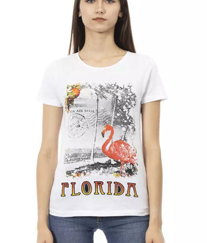 Top Trussardi Action de algodón blanco para mujer