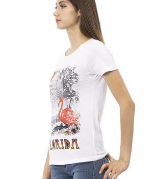 Top Trussardi Action de algodón blanco para mujer