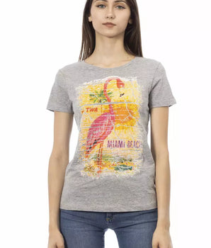 Trussardi Action Gray Cotton Women T-Shirt