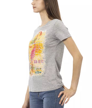 Trussardi Action Gray Cotton Women T-Shirt