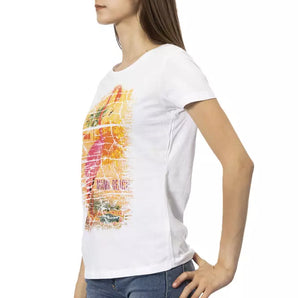 Camiseta Trussardi Action Chic blanca con estilo gráfico