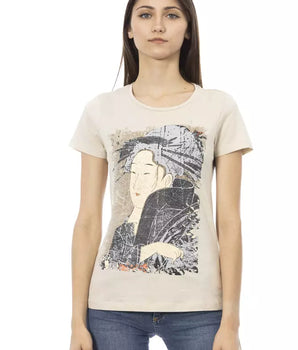 Trussardi Action Beige Cotton Women T-Shirt
