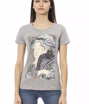 Trussardi Action Gray Cotton Women T-Shirt