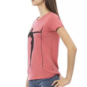 Trussardi Camiseta Action Chic De Manga Corta En Mezcla De Algodón Rosa