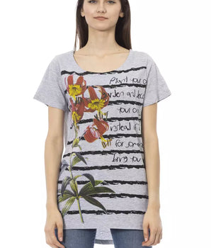 Trussardi Action Gray Cotton Women T-Shirt