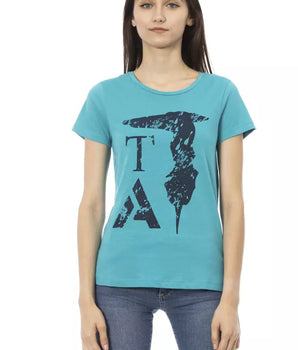 Trussardi Action Light Blue Cotton Women T-Shirt