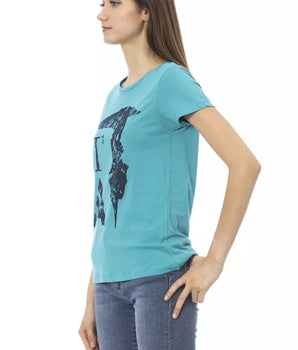 Trussardi Action Light Blue Cotton Women T-Shirt