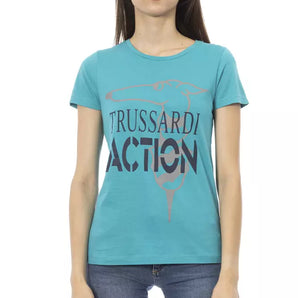 Camiseta Trussardi Action Elegant azul claro de manga corta