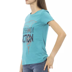 Camiseta Trussardi Action Elegant azul claro de manga corta