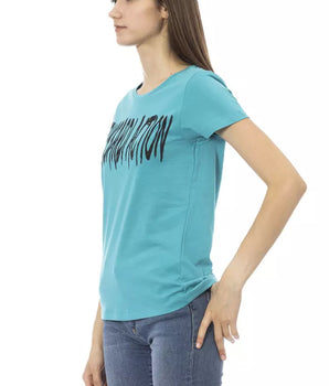 Trussardi Action Light Blue Cotton Women T-Shirt
