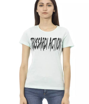Trussardi Action Light Blue Cotton Women T-Shirt