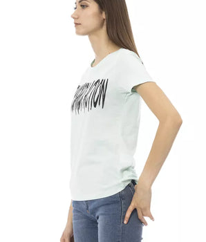 Trussardi Action Light Blue Cotton Women T-Shirt
