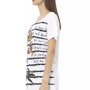 Camiseta Trussardi Action Chic de mezcla de algodón blanca