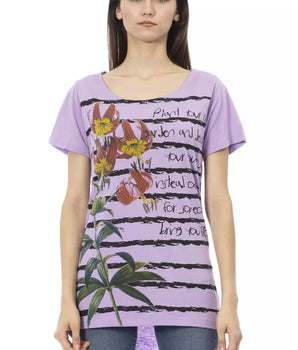 Camiseta Trussardi Action de algodón morado para mujer