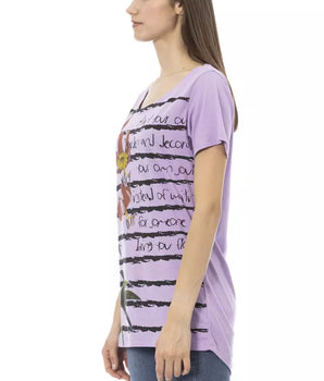Camiseta Trussardi Action de algodón morado para mujer