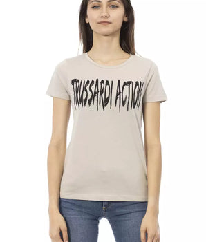 Trussardi Action Beige Cotton Women T-Shirt