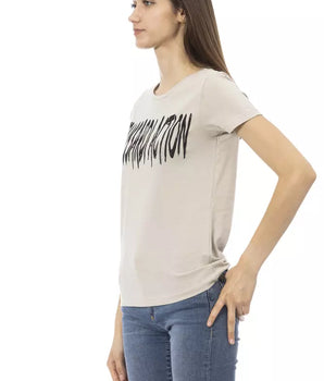 Trussardi Action Beige Cotton Women T-Shirt