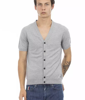 Baldinini Trend Gray Cotton Men's Sweater