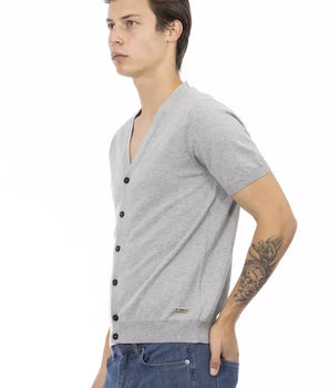 Baldinini Trend Gray Cotton Men's Sweater